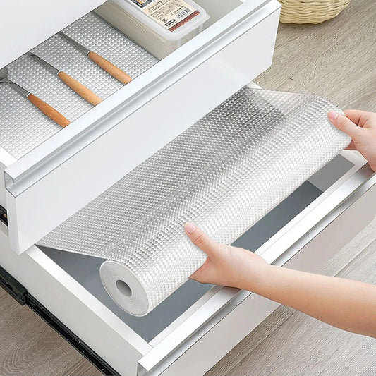 1 Roll Daisy Shelf Liner For Kitchen Cabinets EVA Waterproof Fridge Drawer Pad Cupboard Mat Easy Placemats Non-Adhesive Non-slip