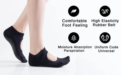 Yoga Socks Women Professional Pilates Socks Anti-Slip Breathable Backless Ankle Ladies Ballet Dance Sports Socks for Fitness Gym