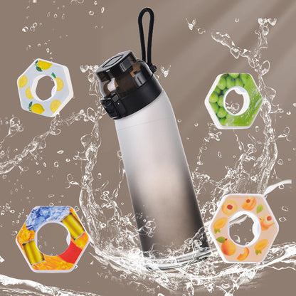 650ML Scent Flavored Water Bottle Leak-Proof with 7 Flavor Pods Air Water Up Bottle Portable for Travel Climbing Hiking