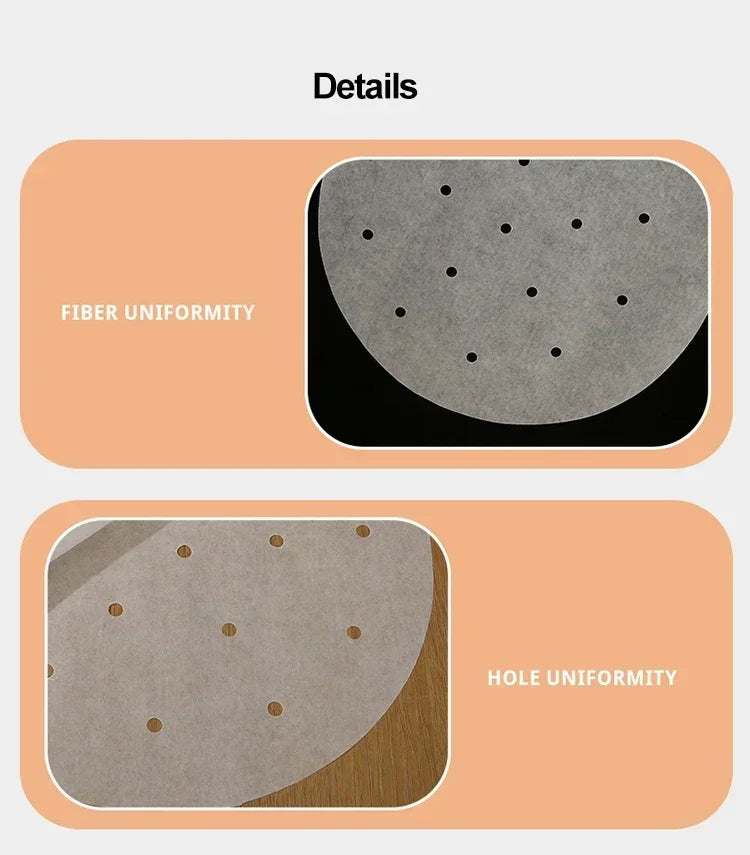 100pcs Air Fryer Liners Non-Stick Air Fryer Mat Disposable Oil Paper Parchment Paper Disposable Liner Home Kitchen Consumables