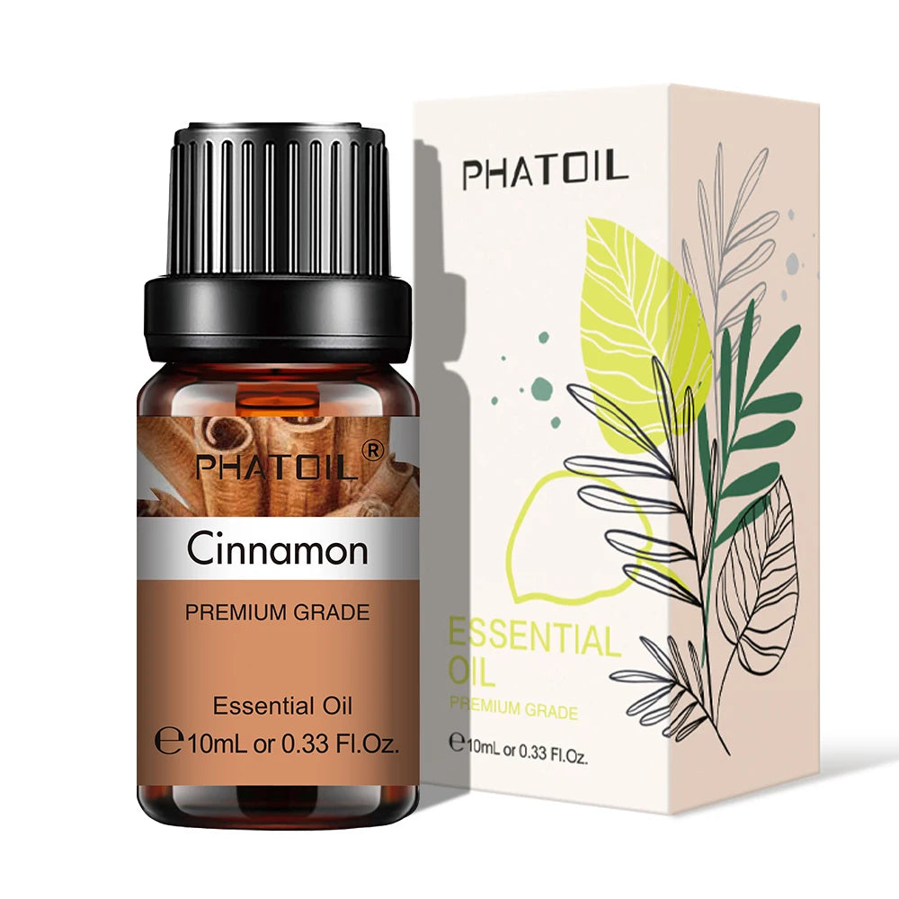 PHATOIL Natural Plant Essential Oil 10ml Eucalyptus Rose Lemon Bergamot Vanilla Peppermint 1PCS Aroma Essential Oil For Diffuser