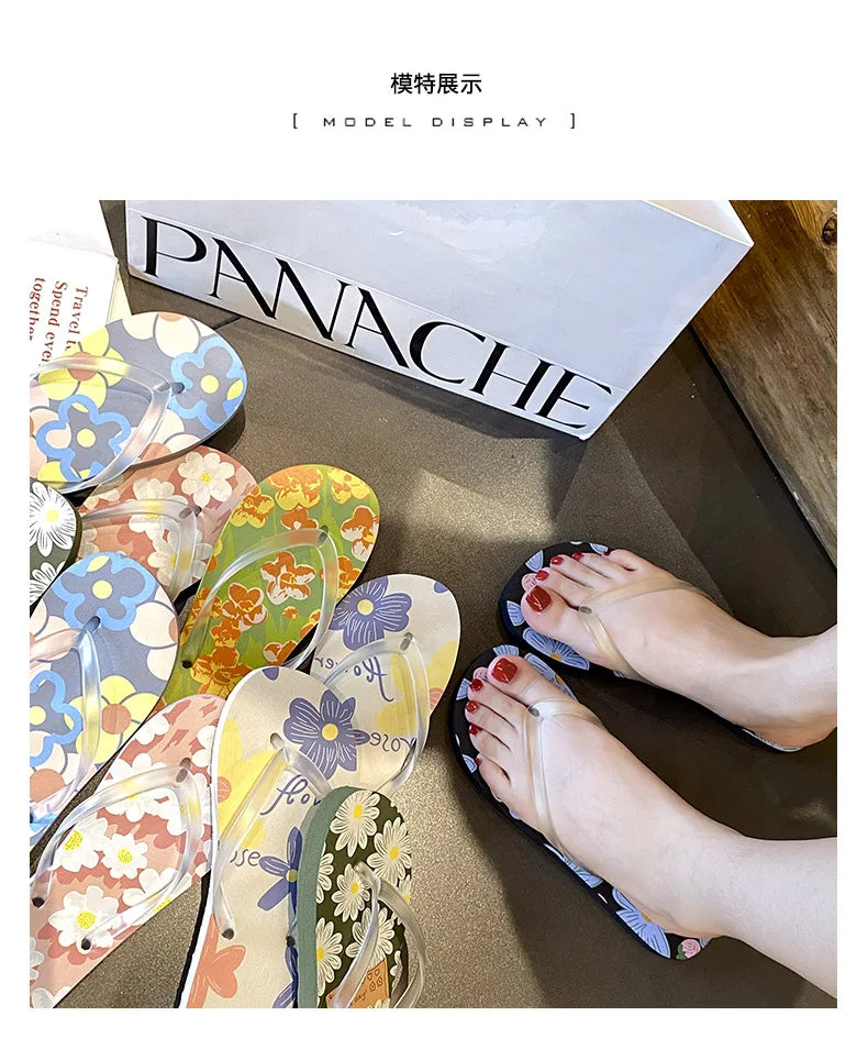 Flip Flops Trendy Summer Outerwear Fashionable Clip On Beach Slippers Anti Slip Couple'S Splint Slippers Leisure Convenience