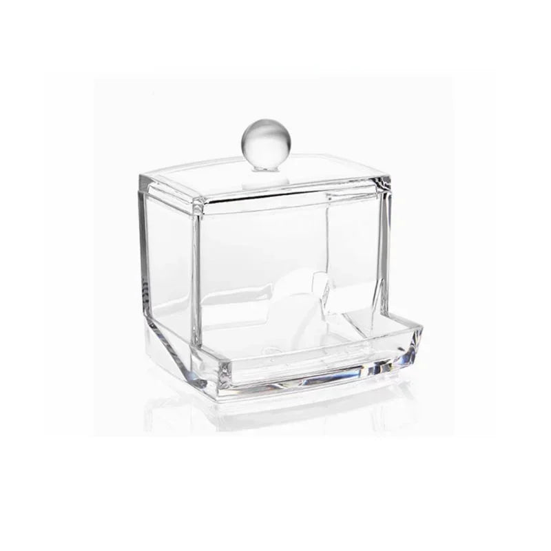 Cotton Swab Storage Box Toothpick Storage Box Makeup Pen Storage Organizers Transparent Dustproof Box Home Organization