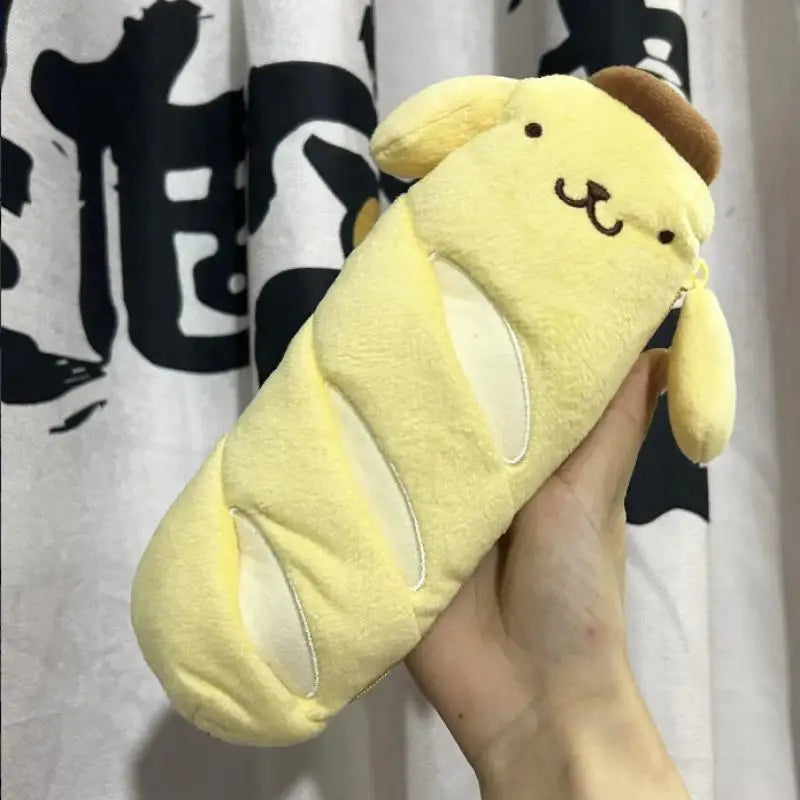Anime Pompompurin Pencil Case Creative Bread Shaped Purse Student Pen Pouch Kids School Supplies Student Stationery Gift