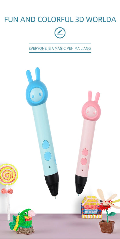 2022 3d Pen for Kids PLA Filament 1.75mm Set 3D Printing Pens Kit Safe Low Temperature Anti-Scald USB Charging Birthday Gift