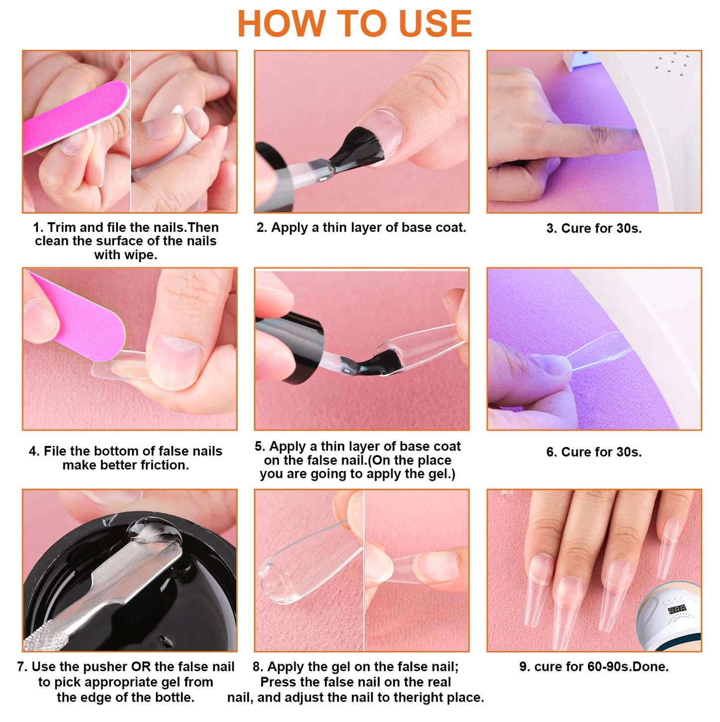 8g Multifunctional Solid Nail Tips Gel - Non-Stick Hand Nail Gel Rhinestone Gel Glue For DIY Manicure At Home