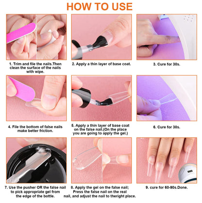 8g Multifunctional Solid Nail Tips Gel - Non-Stick Hand Nail Gel Rhinestone Gel Glue For DIY Manicure At Home