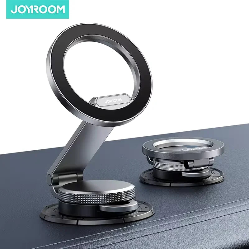 JOYROOM All-Metal Fordable Magnetic Phone Holder for Car 360° Rotation Strong Magnets Phone Mount Stand for Car Dash for iPhone