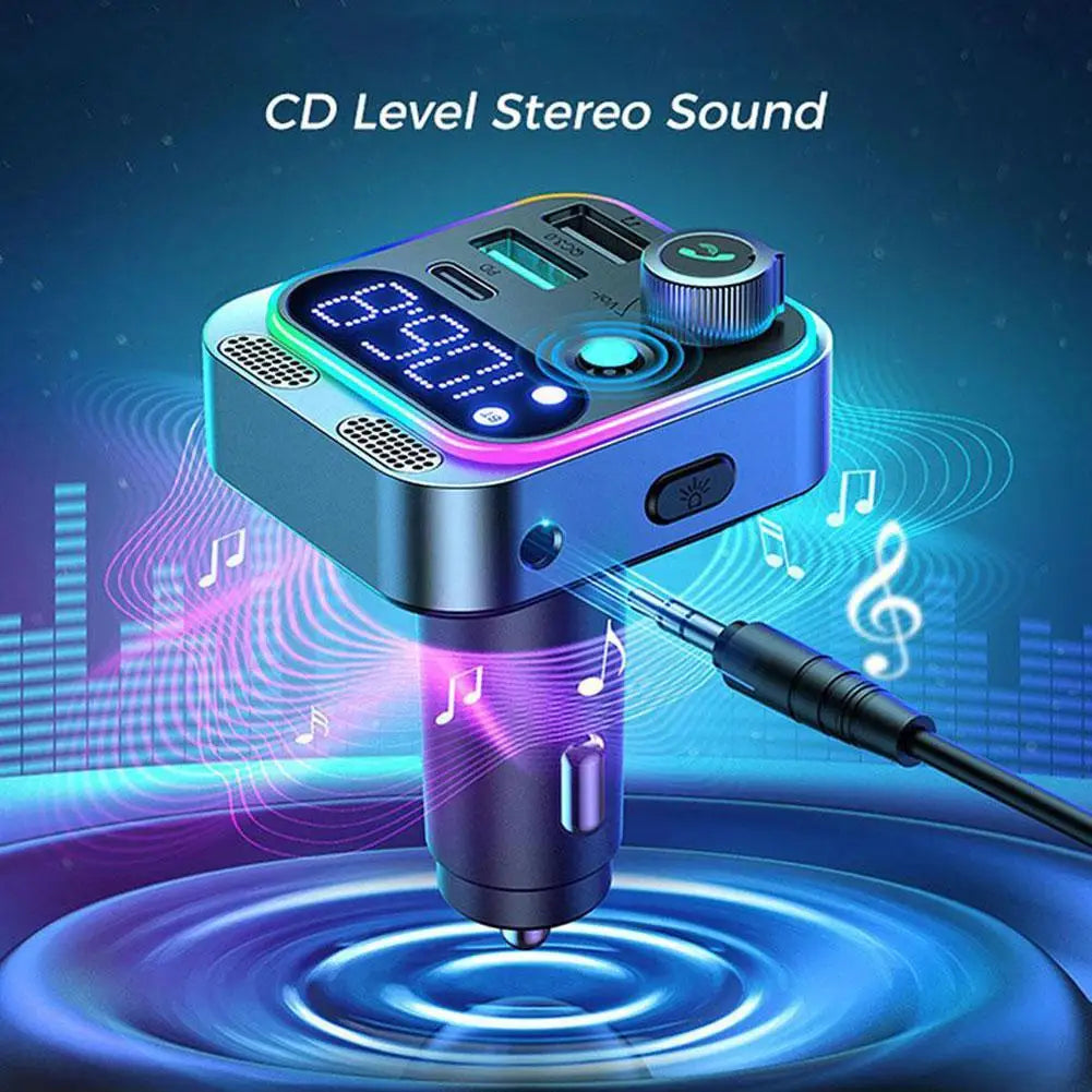 Bluetooth 5.3 FM Transmitter 4 Port USB Car Charger Type C PD 250W Fast Charging Adapter For Huawei OPPO Oneplus 14
