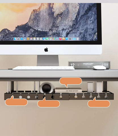 Desk Cable Management Tray,Wire Management, Cable Tray with Clamp for Wire Organizers,Computer Cord Rack for Office,Home