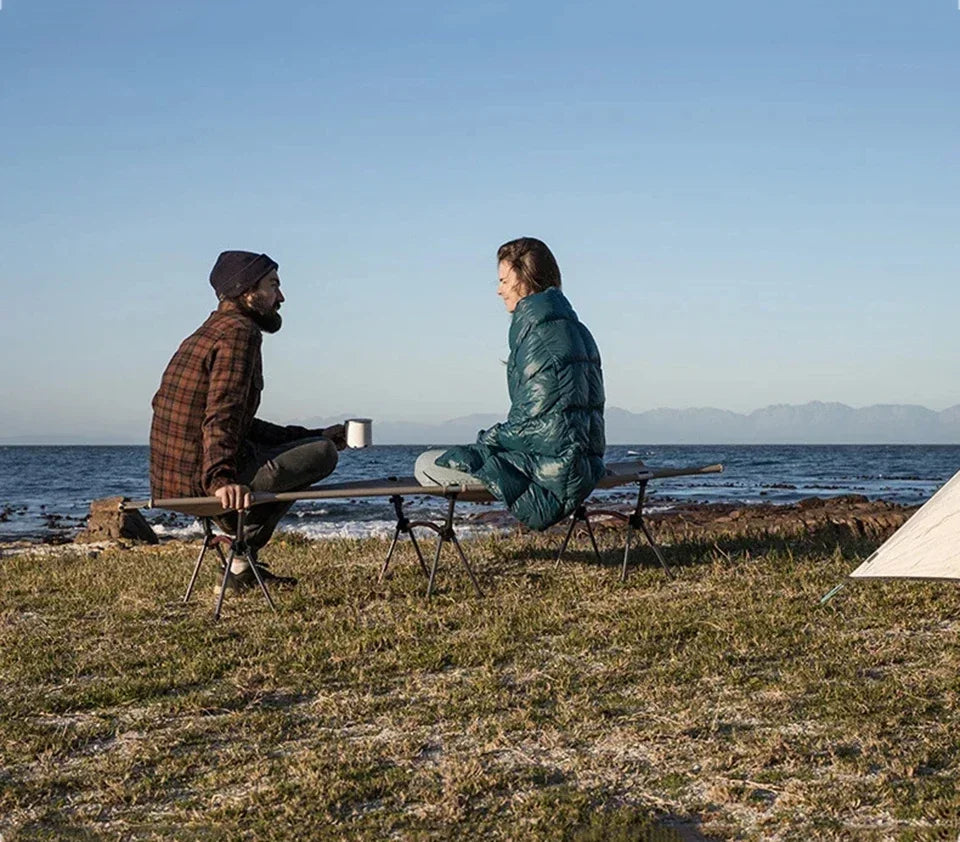 Camping Cot Outdoor Exquisite Camping Folding Bed Lightweight and Portable Safe and Stable High and Low Dual-use Folding Bed