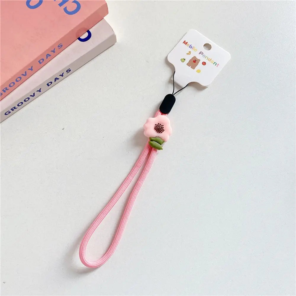 Strap Phone Charms Keys Short Rope Hanging Rope Flowers Phone Strap Phone Hanging Rope Mobile Phone Lanyard Wrist Hand Lanyard