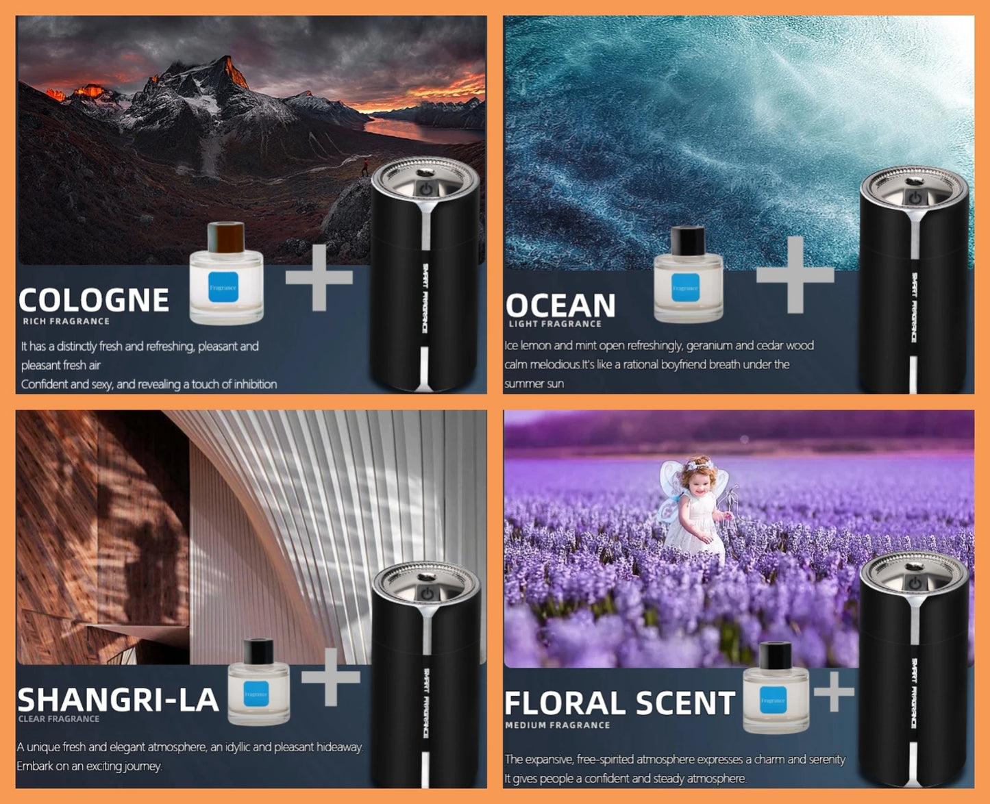 Car Mounted Intelligent Spray Perfume Colorful Ambient Light Aromatherapy Machine Odor Removal High-End Car Interior Accessories