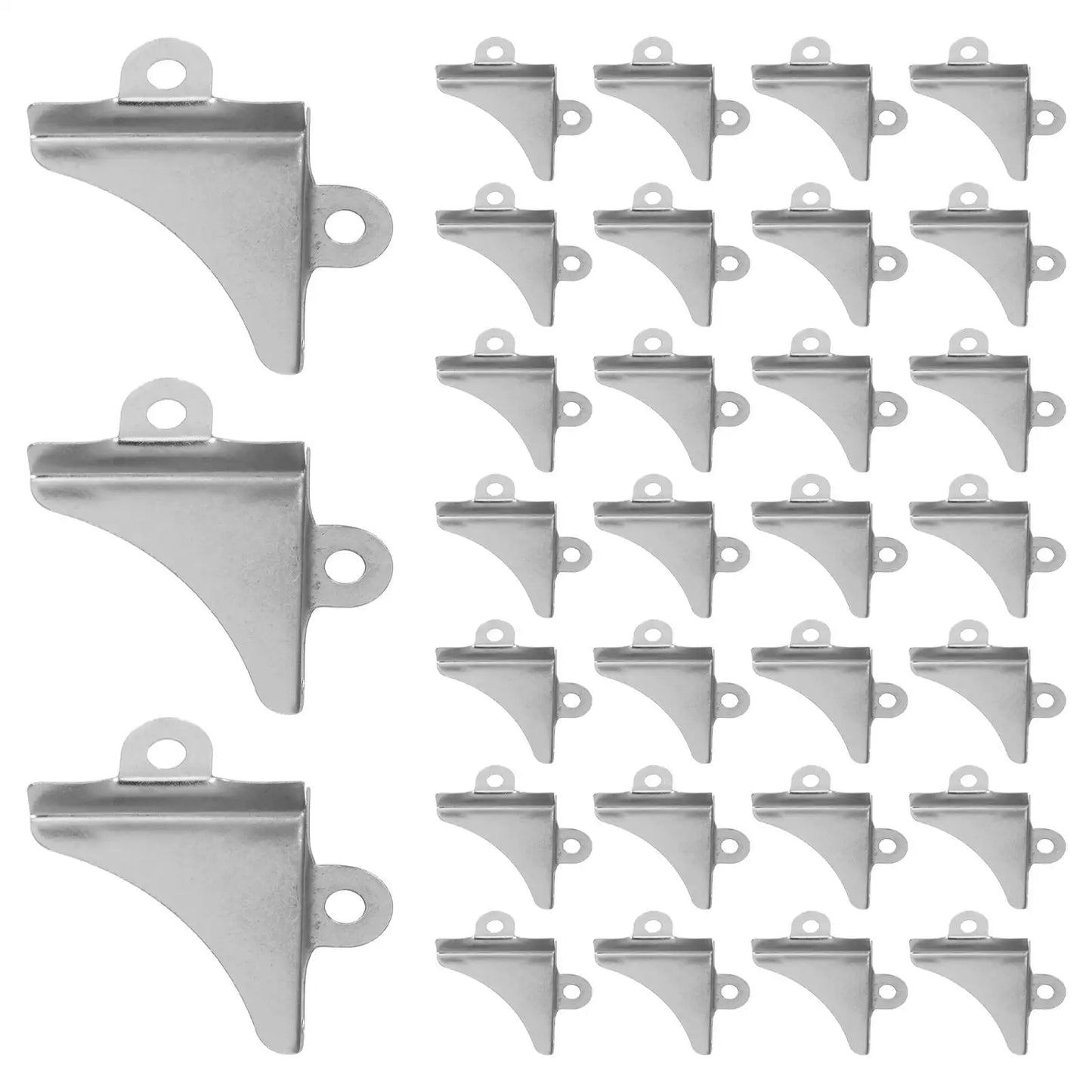 Metal Corner Protectors Durable Iron Triangular Design Protective Guards Silver For Boxes Wood Cases Furniture Hardware