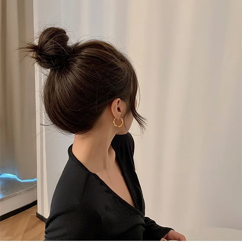 Needle Korean Twist Ear Ring Simple Earrings OL Commuter Exquisite Elegant Earrings All-match Earrings