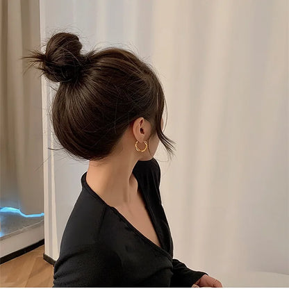 Needle Korean Twist Ear Ring Simple Earrings OL Commuter Exquisite Elegant Earrings All-match Earrings