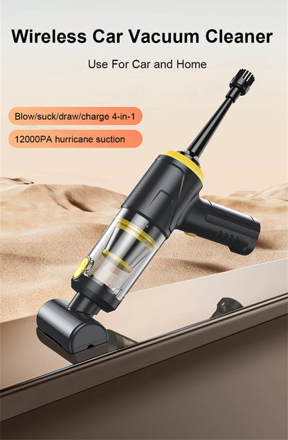 Car Vacuum Cleaner 12000PA Portable Vacuum Cleaner Strong Suction Handheld Vacuum Cleaner Wireless Vacuum Cleaner for Car Home