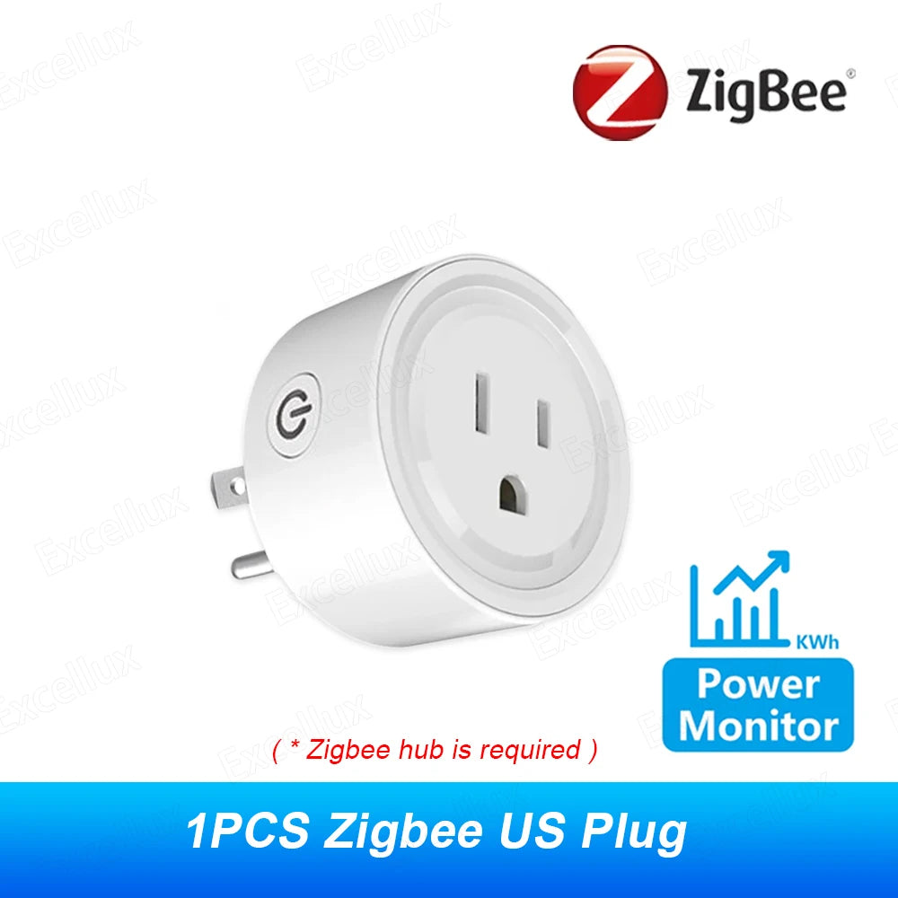 Zigbee 3.0 Smart Socket US Plug 16A With Power Monitoring Timing Function WiFi Outlets Works With Alexa Home Assistant