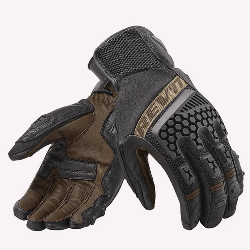 New REVIT Desert 3 PRO motorcycle riding gloves made of genuine leather, breathable, touch screen, and anti fall gloves