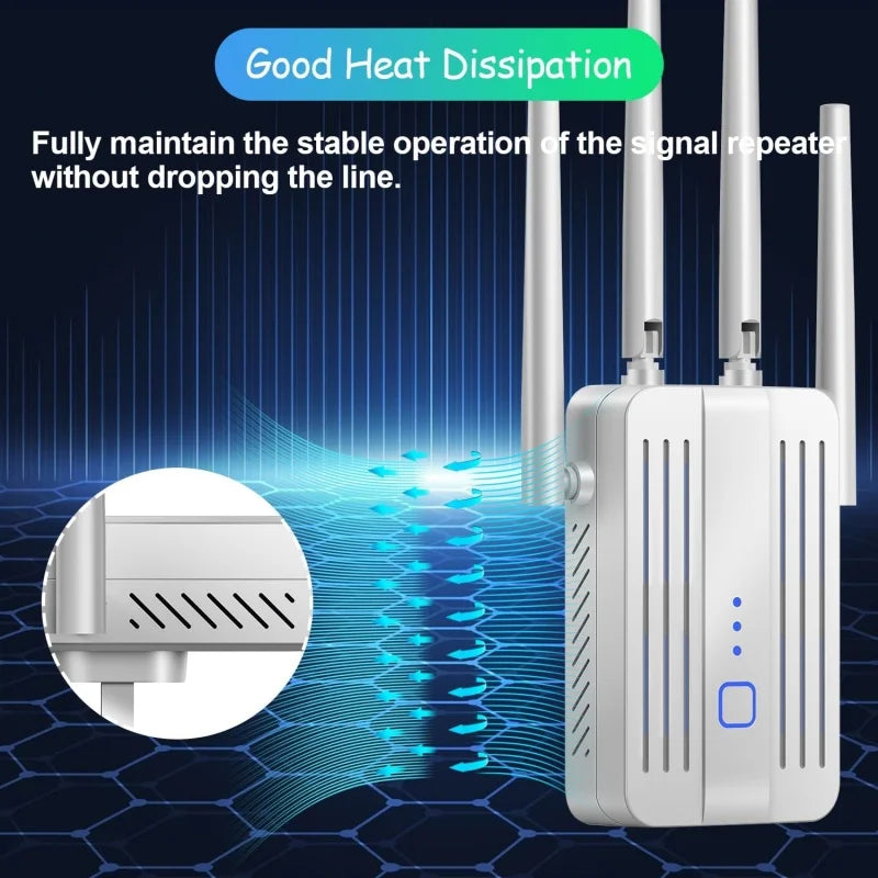 WiFi Repeater 1200Mbps Extender Dual Band Wifi Signal 2.4G 5GHz Wi-Fi Amplifier Router Long Range Booster High-Speed Bands