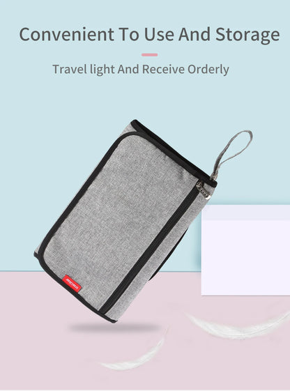 Portable Baby Changing Mat Infant Multifunction Diaper Changing Pad Newborn 2 IN 1 Waterproof Changing Pad Cover Storage Bag