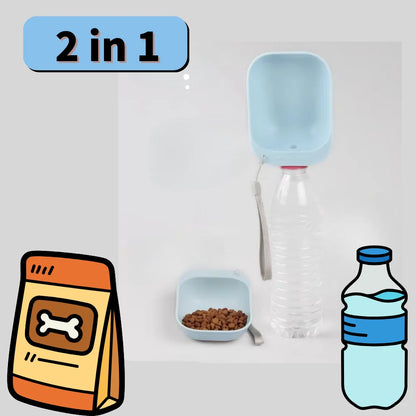 Portable Outdoor Pet Water Dispenser Cup 2-in-1 Leak-Proof Design Attachable Water Bottle for Dog Cat Travel Bowls Water Bottles