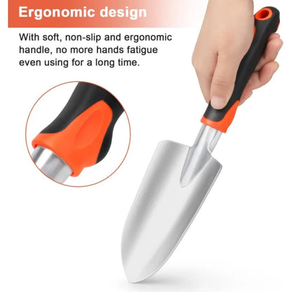 Garden Tools Set 3 Pack Heavy Duty Gardening Tool Set Include Garden Shovel Transplant Trowel and Hand Rakefor Planting