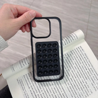 3D Suction Cup Airbag Phone Case For iPhone 16 15 14 13 12 11 Pro Max XR X XS 7 8 Plus Transparent Candy Shockproof Bumper Cover