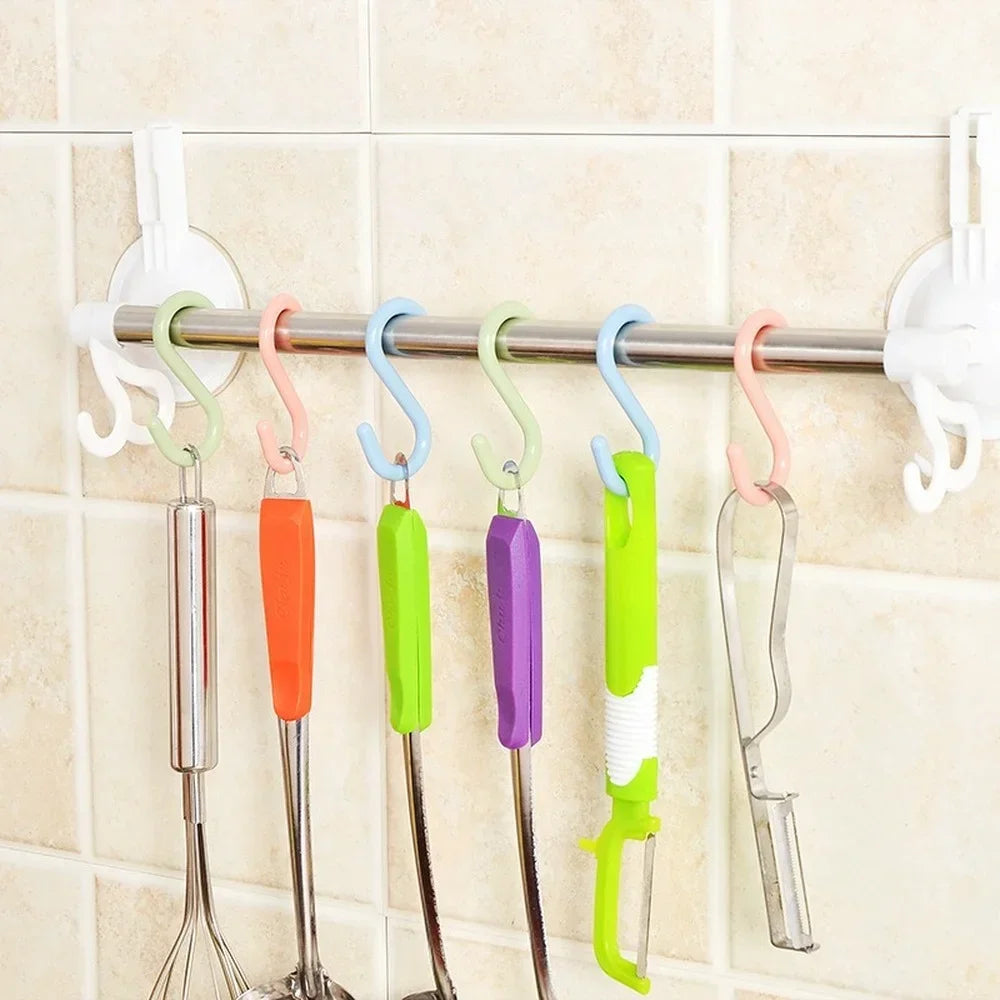 Plastic Multipurpose Portable S Shape Hanging Hooks 4Pcs/8Pcs Kitchen Home Organizer Clothing Rack Baby Stroller Hanger