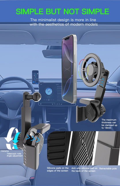 Magnet Car Mounted Display Screen Mobile Phone Holder 360 Degree Freely Rotation Foldable Mount Usded for Car Electric Vehicle