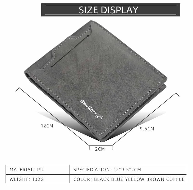 2025 New RFID Blocking Men Short Wallet Man Vintage Leather Wallet Male Handmade Billfold Coin Purse High Quality Business Purse