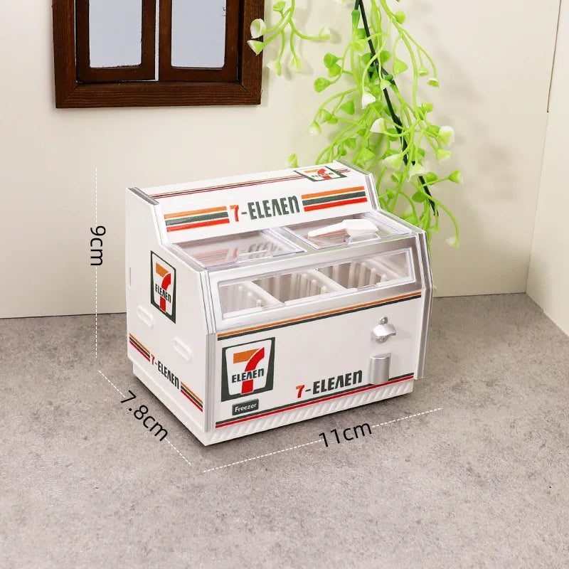 Creative Fridge Magnets 3D Freezer Shop Cabinet Miniature Toy Display Models Mini Decoration Simulation Toy Refrigerator Sticker