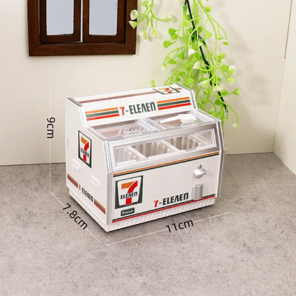 Creative Fridge Magnets 3D Freezer Shop Cabinet Miniature Toy Display Models Mini Decoration Simulation Toy Refrigerator Sticker