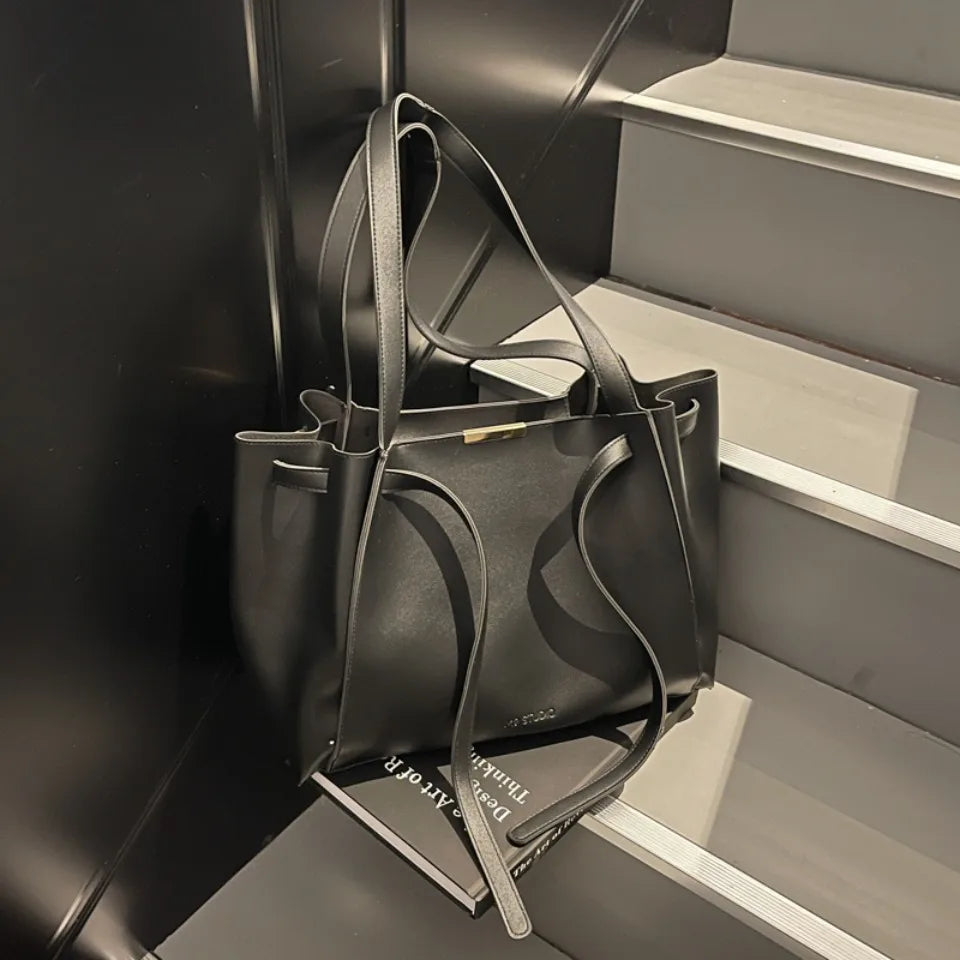 Big Shoulder Hand Commuting Bags for Women Large Capacity Drawstring Bucket Shopping Totes Top-Handle Bag 2025 Latest Handbags