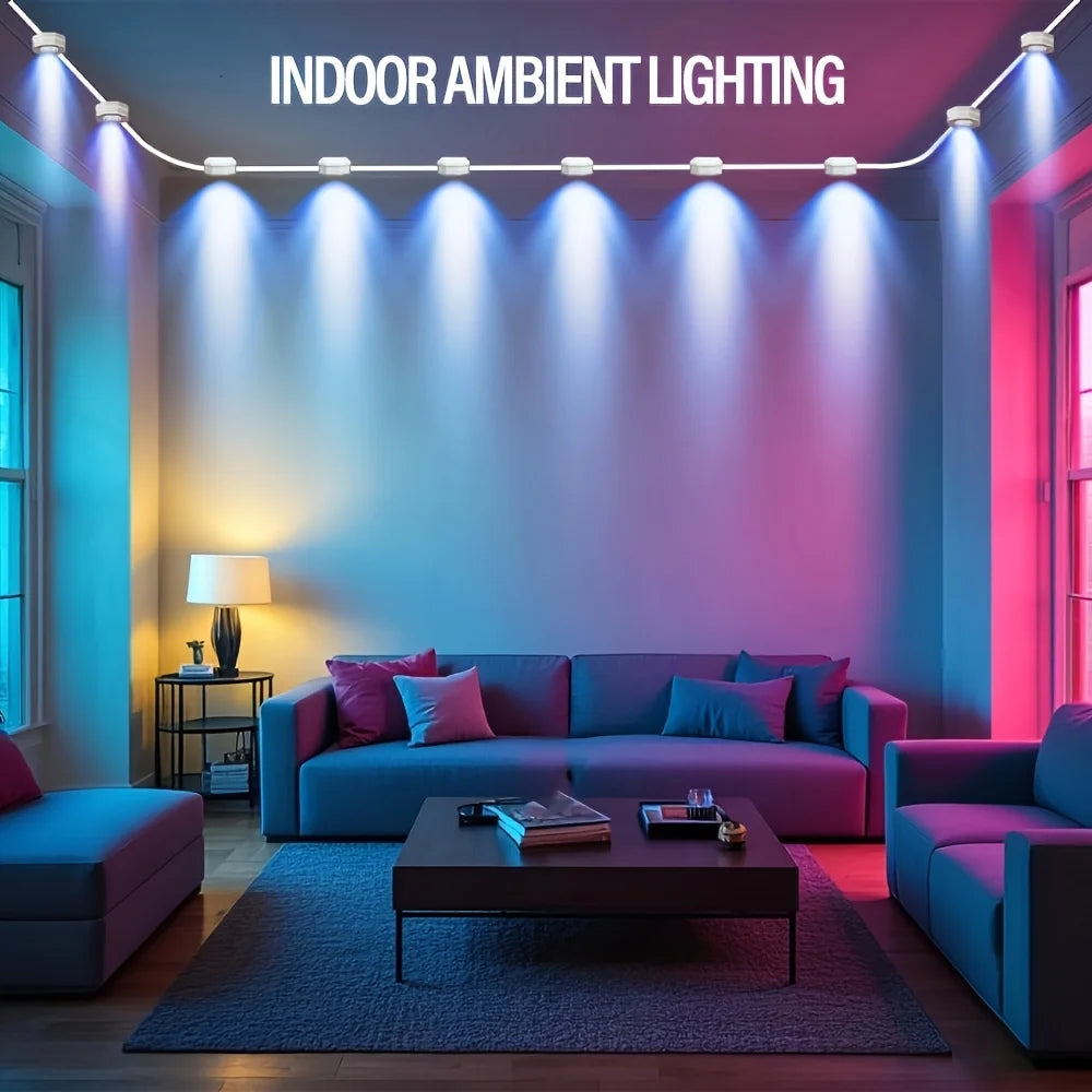 Smart LED light bar with dimmable color changing, synchronized music via app and controller, bedroom room home party LED lights