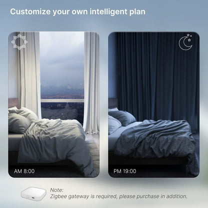 Smart Curtain Motor Electric WiFi and Zigbee Curtain Opener Remote Control For Curtain Track  Compatible with Alexa