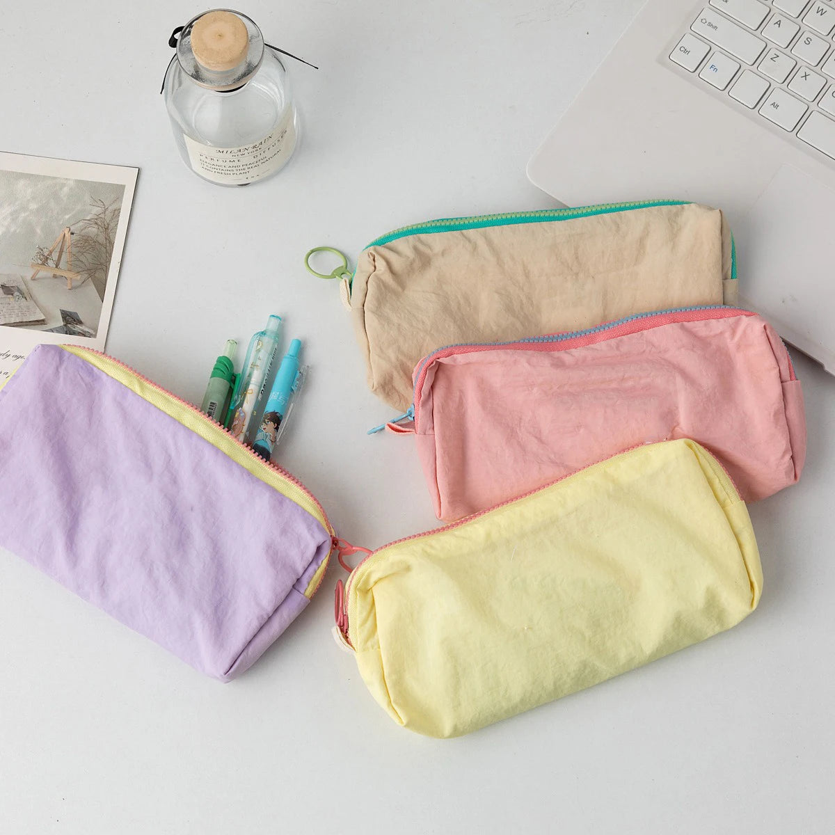 Pencil Case Pouch Bag School Supplies for Girls, Cute Pen Case, Simple Large Big Capacity Zipper Stationery Bag