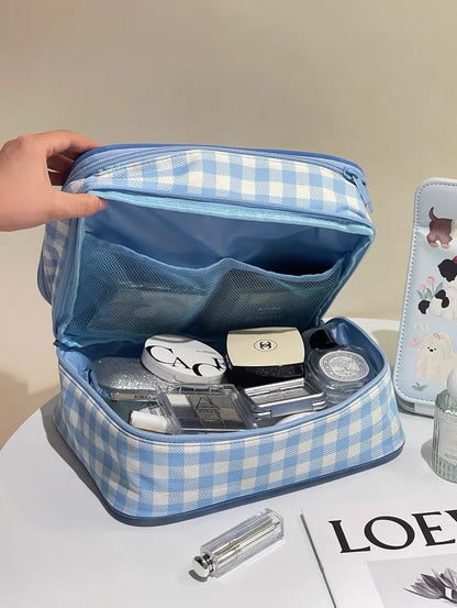 Storage Organizer Large Capacity Makeup Bag Portable Double-layer Clothing Storage Bag Handheld Waterproof Toiletry Bag Girl