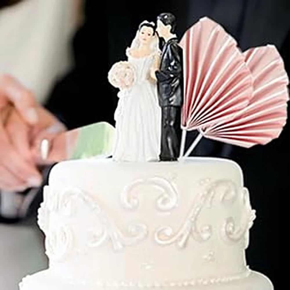 6pcs Palm Spear Cake Topper Happy Birthday Palm Leaf Decoration Cake Decorating Wedding Baking Dessert Table Party Favors