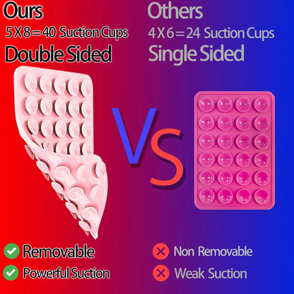 Double-Sided Suction Cup Phone Mount, Silicone Suction Phone Case Adhesive Sticky Phone Grip Hands-Free Phone Grip Phone Stand