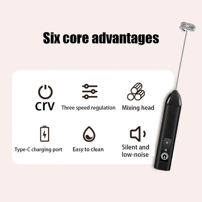 Electric Milk Frother Handheld Egg Beater Foamer Coffee Maker Electric Blender Mixer Mini Portable Blender Kitchen Tool