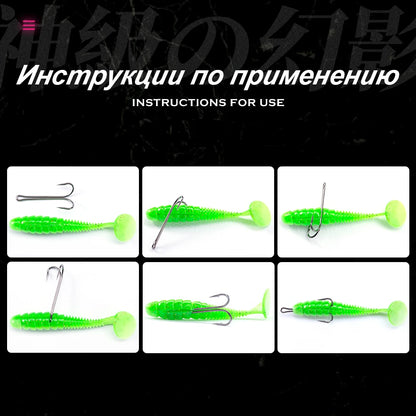 Hunthouse Double Hooks fishing hook long fishing stainless hook with soft lure sharp high carbon stee offset hook