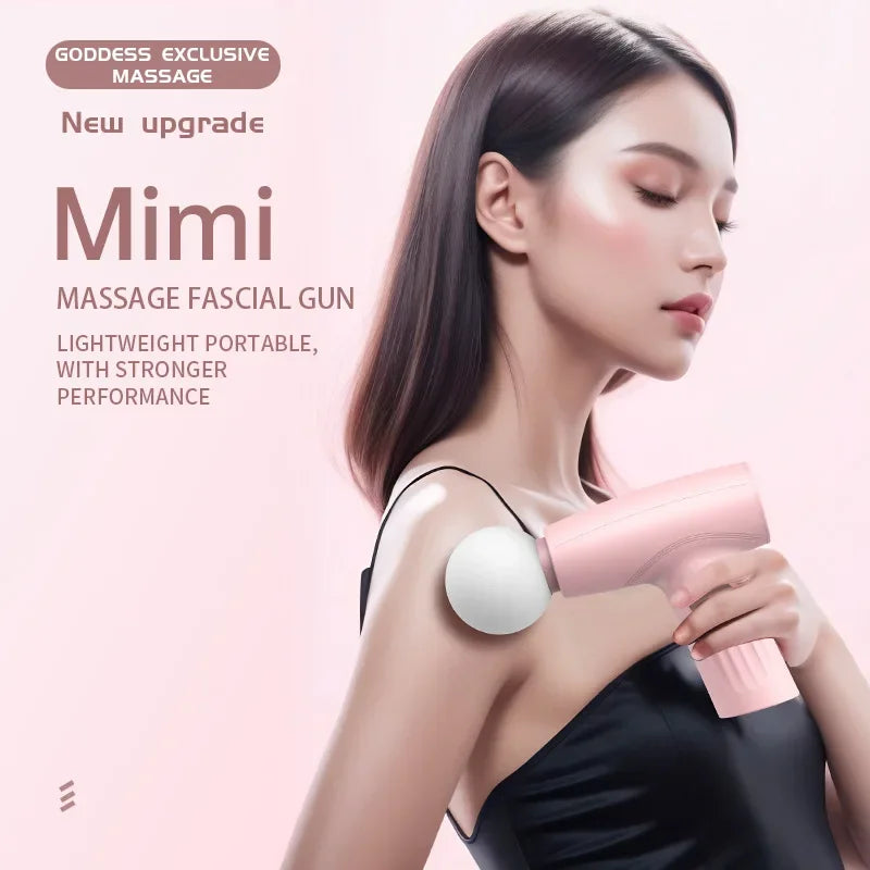 Portable Mini Pink Muscle Massage Gun Deep Tissue Handheld Healing Fascia Gun
