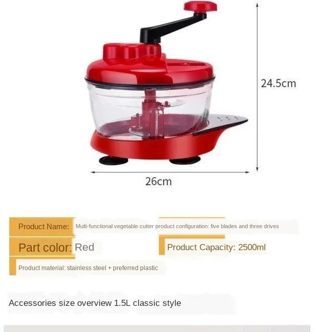 Mixer Food Processor Kitchen Manual Powerful Egg Blender Meat Grinder Vegetable Chopper Shredder Stainless Steel Blade Cutter