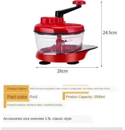 Mixer Food Processor Kitchen Manual Powerful Egg Blender Meat Grinder Vegetable Chopper Shredder Stainless Steel Blade Cutter