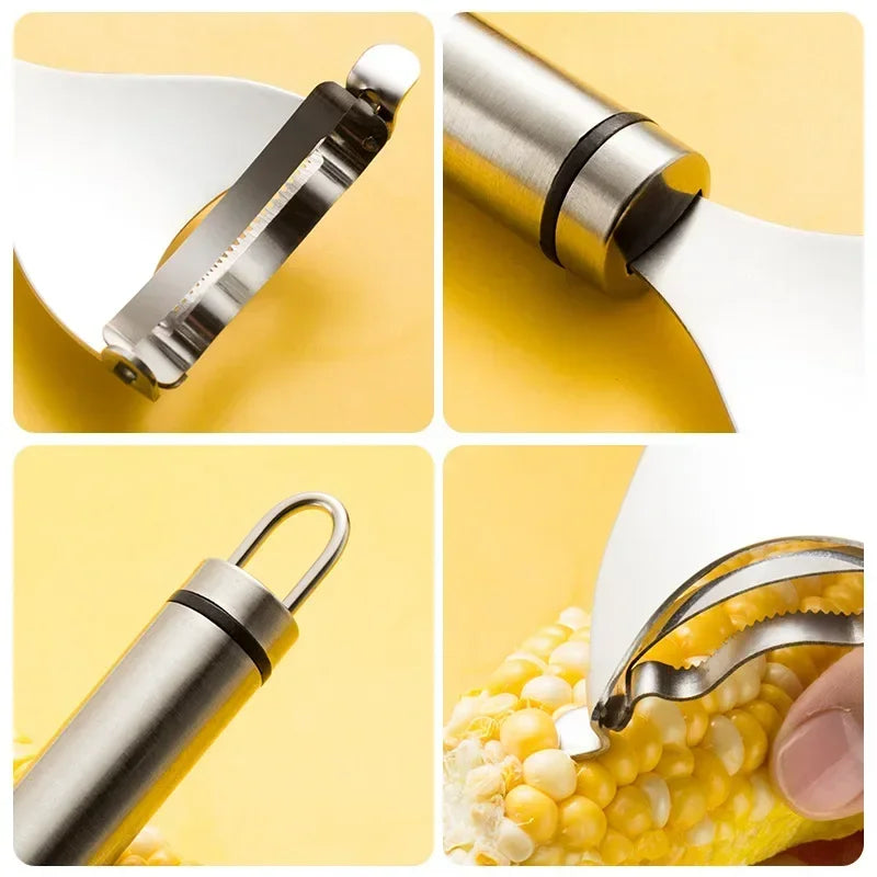 Stainless Steel Corn Pelling Tool Manual Corn Thresher Corn Kerneler Peeler Fruit Vegetable Tools Kitchen Gadgets Accessories