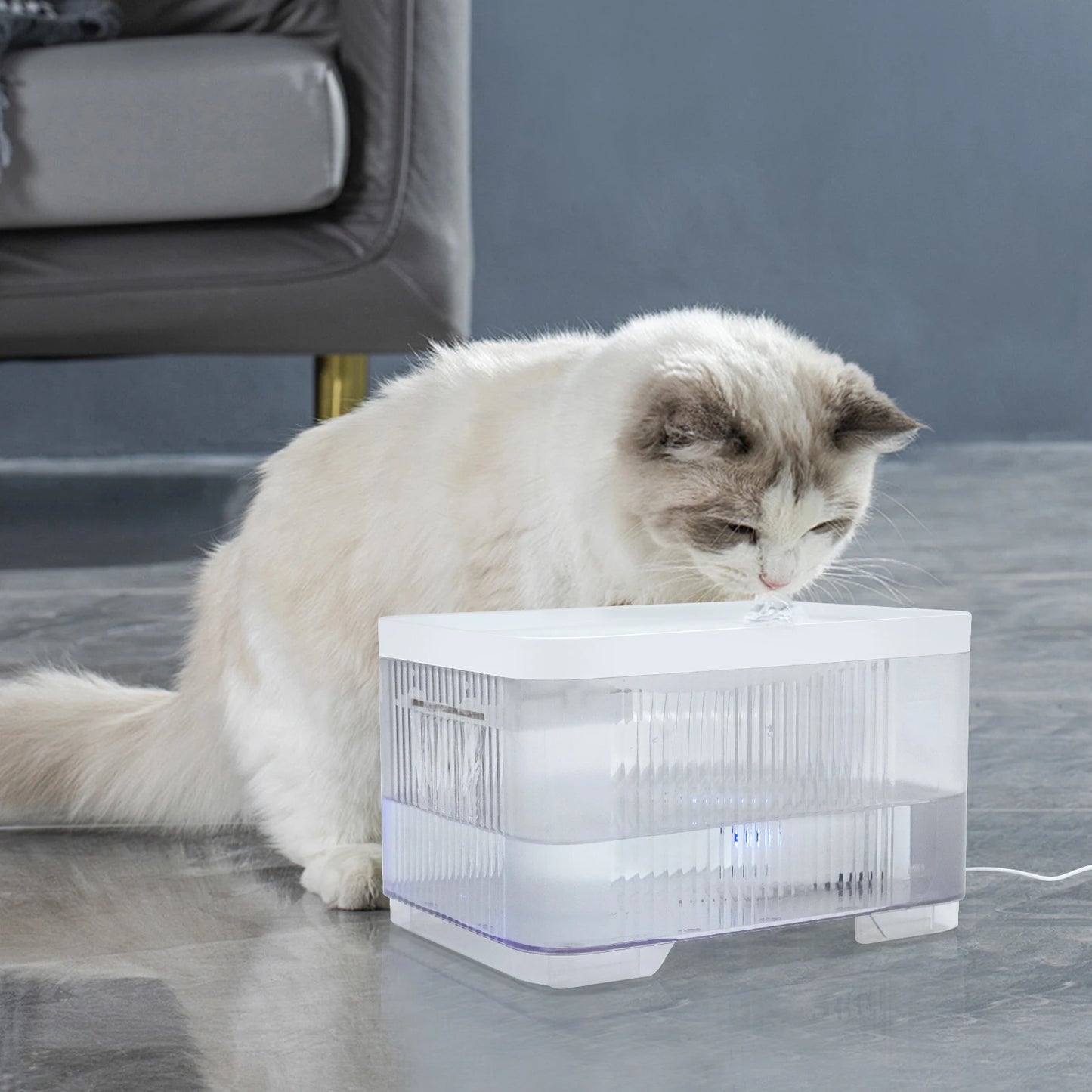 Cat&Dog Water Fountain Auto Filter Transparent Drinker USB Electric Mute Recirculate Filtering Large Capacity Water Dispenser