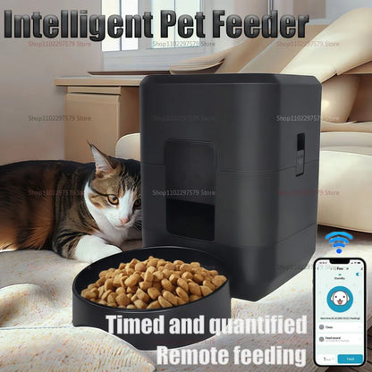 Smart Pet Feeder 2L Automatic Wifi Enabled Dry Food Dispenser for Cat Dog Home Use App Control Pet Supplies Auto Feeding System.