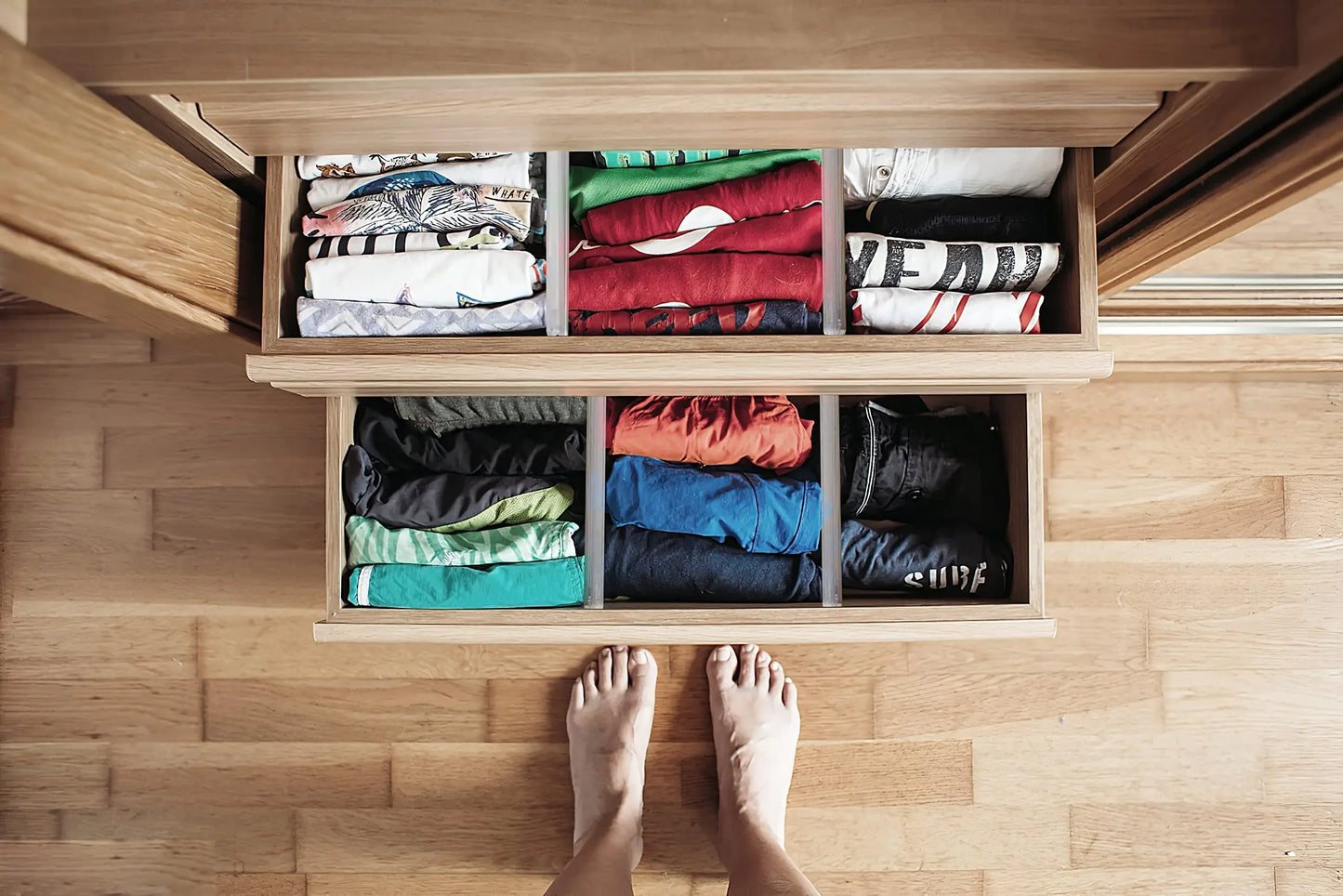 Drawer Dividers Organizers Adjustable Plastic Drawers Separators for Clothing Kitchen Utensils Makeup Office Storage