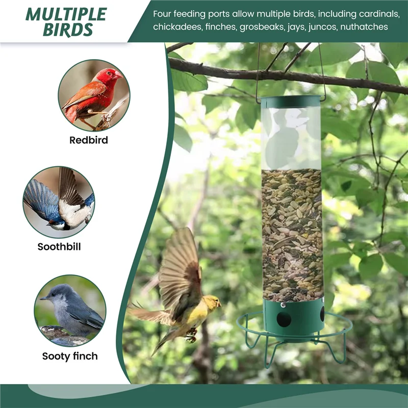 WON Droll Yankees Squirrel-Proof Wild Bird Feeder Outdoor Patio Wrought Iron Hanging Bird Feeder